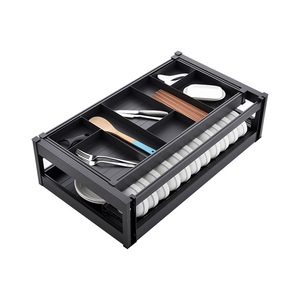 Kitchen Cabinet Pull-Out Basket Aluminum Drawer Style <b>Storage</b> <b>Shelf</b> Multi Function Minimalist Design - Product Image 2