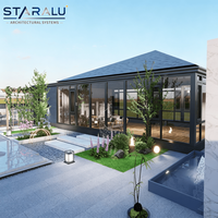 Véranda en aluminium préfabriquée avec technologie de rupture thermique pour espace de détente en jardin toute l'année
