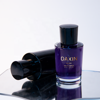 Vente en gros de flacons de parfum vides de 50ml design de luxe pulvérisateur à pompe de sérigraphie en verre noir diffuseur d'emballage OEM unique
