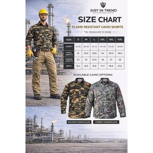 Chemise de travail décontractée pour homme, résistante aux flammes, camouflage FR, 100% coton, légère et respirante - Product Image 5