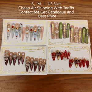 <span class=keywords><strong>Faux</strong></span> <span class=keywords><strong>ongles</strong></span> noirs gothiques de designer américain <span class=keywords><strong>Faux</strong></span> <span class=keywords><strong>ongles</strong></span> de haute qualité en gel extra long et souple faits à la main en acrylique de luxe à presser 10 pièces - Product Image 2