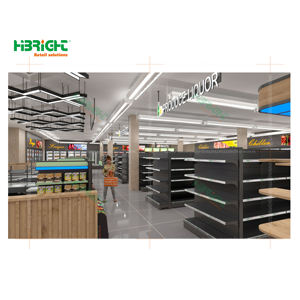 Diseño de supermercado 2D Diseño 3D Estantería de góndola Equipo de tienda - Product Image 1