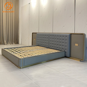 <span class=keywords><strong>Letto</strong></span> Semplice Turco in Pelle con Struttura in Legno, Misura King Size, <span class=keywords><strong>Singolo</strong></span>, Grigio, <span class=keywords><strong>Letto</strong></span> a Piattaforma <span class=keywords><strong>per</strong></span> Una Persona - Product Image 2