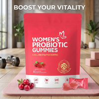 En stock – Gummies véganes aux herbes et probiotiques OEM à la canneberge pour la santé féminine, l'équilibre du pH, la vitamine C, le soutien immunitaire et le bien-être intestinal