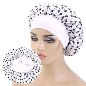 Bonnet de nuit quantité minimale de commande bas avec logo et motif personnalisés Bonnet en satin réversible pour le sommeil des femmes vente en gros - Product Image 6