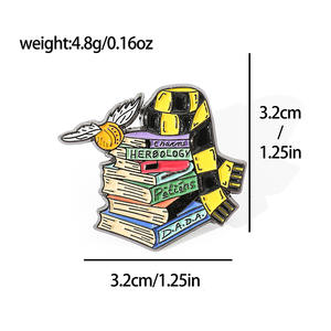 小说人物金属胸针徽章魔术书围巾合金软珐琅翻领别针 - Product Image 5