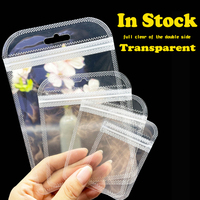 Sacs en plastique transparents holographiques Mylar avec fermeture éclair, sacs d'emballage en plastique noir à fermeture éclair