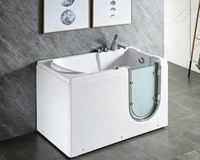 Baignoire moderne avec entrée basse et porte en verre de sécurité certifiée CE et CUPC, baignoire de massage et d'hydrothérapie pour les soins aux personnes âgées