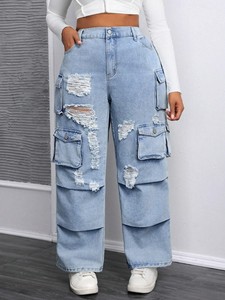 All'ingrosso <span class=keywords><strong>pantaloni</strong></span> <span class=keywords><strong>Cargo</strong></span> impilati da <span class=keywords><strong>donna</strong></span> di alta qualità 6 Pocket tattico alla moda Jeans da <span class=keywords><strong>donna</strong></span> <span class=keywords><strong>pantaloni</strong></span> <span class=keywords><strong>Cargo</strong></span> <span class=keywords><strong>donna</strong></span> <span class=keywords><strong>pantaloni</strong></span> larghi - Product Image 2