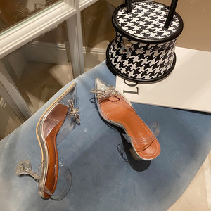 Nouvelles sandales d'été 2025 pour femmes à nœud, en PVC transparent, à talon haut et bout pointu, ajourées - Product Image 4