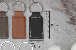 Khắc Laser khoảng trống da Keychain biểu tượng tùy chỉnh khắc hình chữ nhật laserable giả da Keyring - Product Image 2
