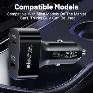 Cargador de Coche GAN con Certificación CE, ROHS, FCC, Resistente al Fuego, Puertos Duales QC3.0, 25W USB-C PD, Carga Rápida para <span class=keywords><strong>Samsung</strong></span>, Huawei, Xiaomi - 25W - Product Image 6