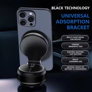 Supporto per telefono magnetico doppio in lega di alluminio argento a mani libere con aspirazione a vuoto per tutti i telefoni compatibile con attacco per auto - Product Image 6