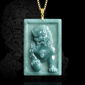 <span class=keywords><strong>Collana</strong></span> da Uomo alla Moda <span class=keywords><strong>con</strong></span> Pendente <span class=keywords><strong>Leone</strong></span> in Giada, Argento S925, <span class=keywords><strong>con</strong></span> <span class=keywords><strong>Ciondolo</strong></span> in Giada Naturale Blu Ghiaccio, Vendita all'Ingrosso <span class=keywords><strong>con</strong></span> Certificato Gratuito - Product Image 1