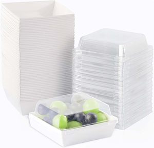 Clear Clamshell PET Folding Food Packaging <b>Containers</b> for Noodle Potato Chips Pastry-Recycled Materials Accept Custom Orders - Product Image 1
