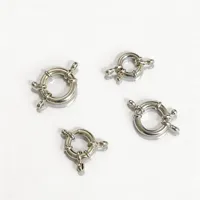 Perles géométriques de 10 mm en argent sterling 925, fermoir marin à double anse, anneau à ressort, fermoirs à perles, deux embouts à œillets