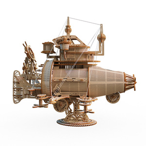Kit Educativo per Assemblaggio Fai-da-Te in Legno, Modello 3D Nave Pirata, Giocattolo Artigianale per Bambini dai <span class=keywords><strong>2</strong></span> Anni in Su - Product Image 4