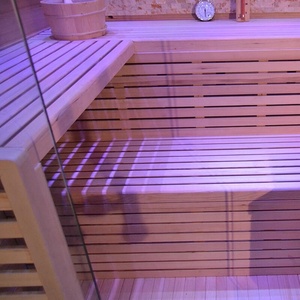 Sauna <span class=keywords><strong>de</strong></span> vapor tradicional para <span class=keywords><strong>3</strong></span> personas <span class=keywords><strong>de</strong></span> buen rendimiento para interiores y exteriores con luces <span class=keywords><strong>de</strong></span> siete colores y vidrio panorámico - Product Image 5