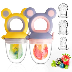 Chupete de silicona para la dentición con cubierta de malla, alimentador de frutas, chupete de silicona con alimentador de frutas - Product Image 1