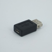 Negro USB 2,0 Tipo a hembra a Micro 5Pin USB B Adaptador hembra Convertidor de conector de enchufe