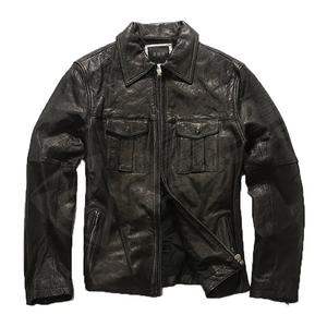 Elegante chaqueta de motociclista de piel de cordero genuina para hombre hecha a mano en negro con tela de lona - Product Image 1
