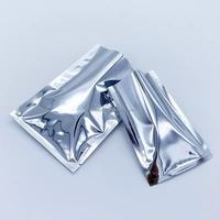 Sacs en Mylar métallisé argenté à ouverture supérieure, sachets sous vide thermoscellables avec encoches de déchirement, pochettes plates en aluminium pour l'emballage alimentaire des biscuits