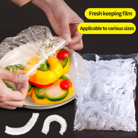 Couvre-plats jetables transparents personnalisés en plastique pour aliments, 100 pièces, film alimentaire frais, couvercle de bol pour aliments