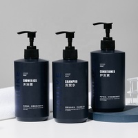 Flacon distributeur personnalisable de 500 ml pour solution liquide d'accueil hôtelière avec bande visible