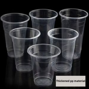 Gobelets en plastique jetables à paroi simple en PP de 95 mm avec logo personnalisé, les plus vendus en 2025, pour boissons froides et chaudes, lait de soja, boba - Product Image 3