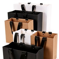 Sacs en papier blancs de luxe écologiques personnalisés pour mariage, sacs cadeaux haut de gamme de qualité supérieure, logo personnalisé, promotion, poignées à cordon