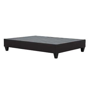 DB Modern Elegant Dark Grey Upholstered Platform <b>Bed</b> <b>Frame</b> Queen Size with <b>LED</b> & Storage Features for Bedroom or Apartment - Product Image 1