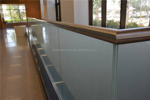 Rambarde en verre aluminium design moderne Meilleure vente Sécurité Design Intérieur <span class=keywords><strong>Terrasse</strong></span> Rambarde en verre dépoli - Product Image 4