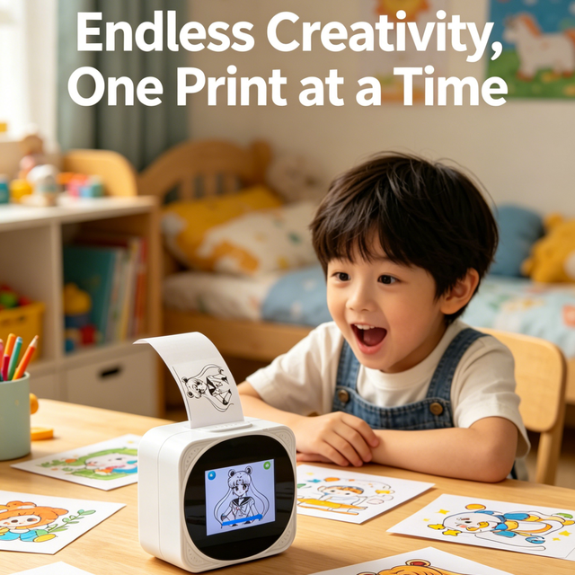 Kids Plastic Portable AI Voice Activated Multifunctional Smart Printer Learning Assistant for Children