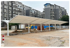 Abri de stationnement automobile à cantilever tendu personnalisable |   Abri de voiture en <span class=keywords><strong>membrane</strong></span>, auvent solaire pour parking - Product Image 2