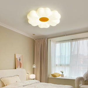 Lámpara de techo con forma de flor para dormitorio de niños, sala de estar, luz de techo de estilo moderno blanco cálido - Product Image 4