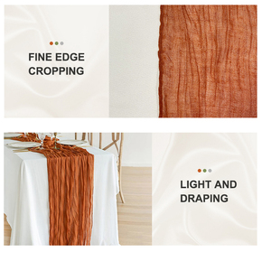 100% bông Crinkle mật độ cao đất nung bảng <span class=keywords><strong>RUNNER</strong></span> cho tiệc cưới & trang trí nhà-Tùy chỉnh - Product Image 4