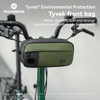 ROCKBROS Sac de vélo en tissu réutilisable respectueux de l'environnement Sac de guidon de vélo pliable étanche pour vélo de route VTT pour le cyclisme