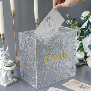 Square Acrylic Wedding Receipt <strong>Box</strong> Clear Acrylic Wishing Well <strong>Box</strong> <strong>With</strong> <strong>Sliding</strong> Lid - Product Image 6