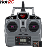 Système émetteur-récepteur radio RC Hotrc HT-6A version améliorée 2.4G 6 canaux avec boîte pour voiture RC, bateau, drone FPV, avion à voilure fixe