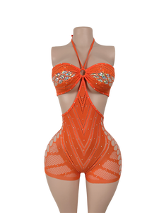 Traje de Baile para Mujer, Diseño con Brillo, de una Pieza, para Actuaciones, Colorido, con Recortes, Ropa de Baile Exótica, Atuendo de Stripper - Product Image 4