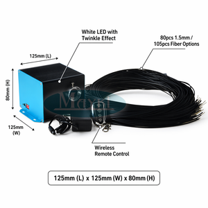 Kit d'éclairage LED à fibres optiques pour <span class=keywords><strong>plafond</strong></span> étoilé de bain turc, gaine noire 1,5 mm, éclairage à fibres optiques à émission latérale pour salle de vapeur et SPA - Product Image 4
