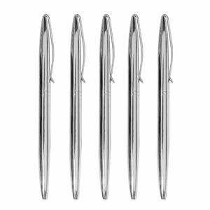 Stylo bille personnalisé en métal chromé argenté avec logo gravé, encre bleue/noire, largeur d'écriture 1,0 mm, pour cadeaux d'affaires - Product Image 1