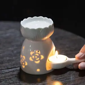 Factory Direct Günstige kleine Keramik Tee licht Kerzen löffel für Ölbrenner Wachs Duft kerzen löffel