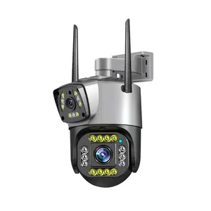 V380 새로운 총알 및 3.5 인치 PTZ 카메라 SC02-W 4MP 블랙 야외 보안 CCTV 무선 IP 보안 듀얼 WiFi 총알 PTZ 카메라