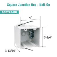 USLINSKY FGB242-RD 42 Cu.in New Work BMC Box |   Certifié ETL, résistance au feu de 2 heures |   Clous captifs profonds de 3-13/16 po pour interrupteurs électriques