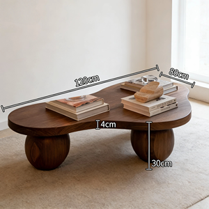 Tavolino <span class=keywords><strong>da</strong></span> Caffè <span class=keywords><strong>in</strong></span> <span class=keywords><strong>Legno</strong></span> <span class=keywords><strong>Massello</strong></span> Stile Minimalista Moderno per Soggiorno e Appartamento - Product Image 6