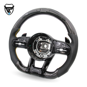 Volante con línea LED diagonal de fibra de carbono negro y amarillo para <span class=keywords><strong>Mercedes</strong></span> Benz <span class=keywords><strong>AMG</strong></span> zc-809-YD-T14-y - Product Image 6