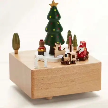 क्रिसमस घूर्णन संगीत बॉक्स रचनात्मक उपहार क्रिसमस हस्तशिल्प रोलर कोस्टर संगीत बॉक्स