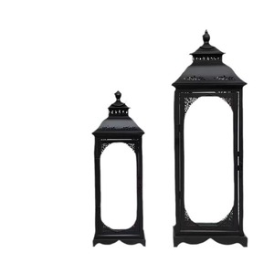 Lampada da Terra in Ferro Stile Retrò Europeo, Portacandele in Vetro, Decorazioni Natalizie, Portacandele in Metallo - Product Image 4