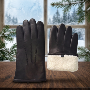 Guantes de Piel de Oveja Genuina de Lujo, Nuevos, a la Moda, Estilo Sencillo, Súper Cálidos, Transpirables, Súper Suaves, con Forro de Piel de Cordero Real, Dedos Completos, para Exteriores - Product Image 3